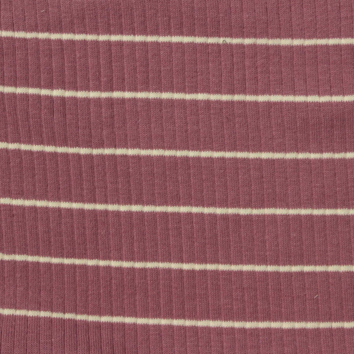 Cream Horizontal-Stripe Rib Knit, Cotton