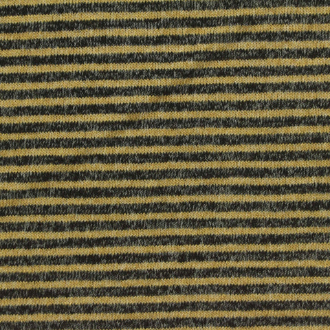 Muted Yellow Horizontal-Stripe Knit, Viscose-Poly