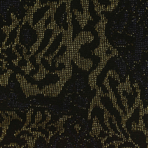 Jacquard Polyester Metallic Stretch Knit Fabric, 160 gsm, 155 cm — Black