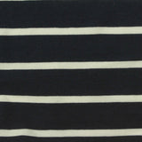 White Horizontal-Stripe Jersey Knit, Viscose-Cotton