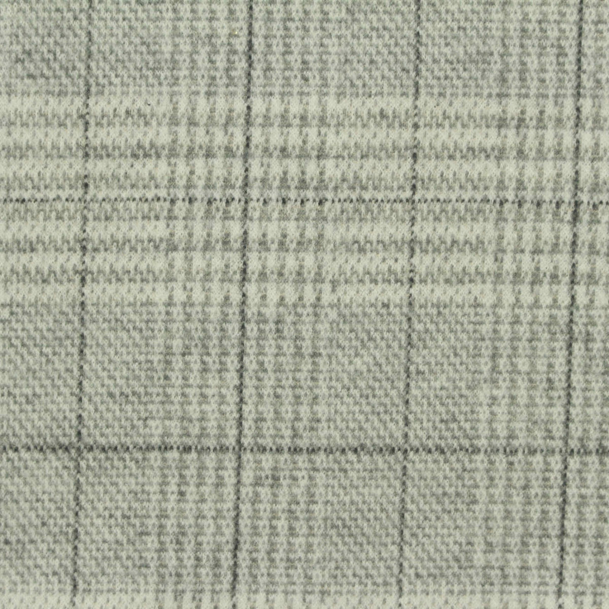 Light Grey Check Interlock Knit, Poly-Viscose
