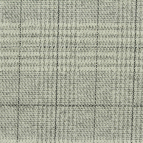 Light Grey Check Interlock Knit, Poly-Viscose