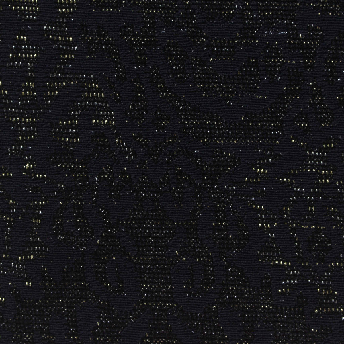 Jacquard Polyester Metallic Stretch Knit Fabric, 190 gsm, 155 cm — Black