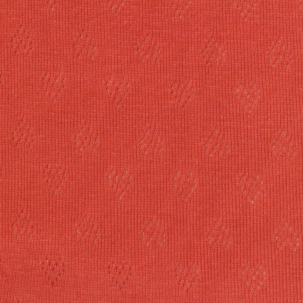 Red Subtle-Heart Pointelle Knit, Poly-Viscose