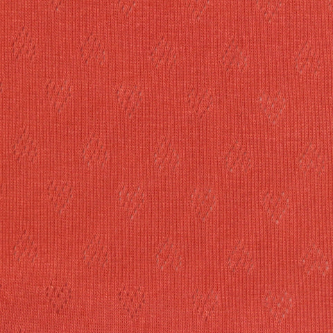 Red Subtle-Heart Pointelle Knit, Poly-Viscose