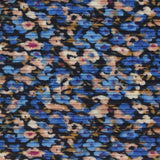 Blue Floral Jersey Knit, Polyester
