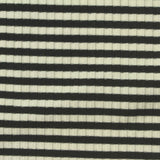 Black Horizontal-Stripe Rib Knit, Viscose