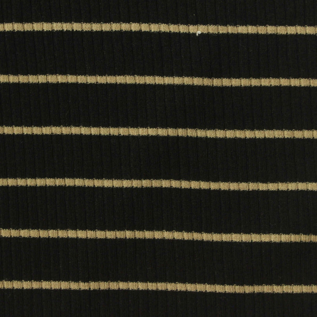 Beige Horizontal-Stripe Rib Knit, Viscose