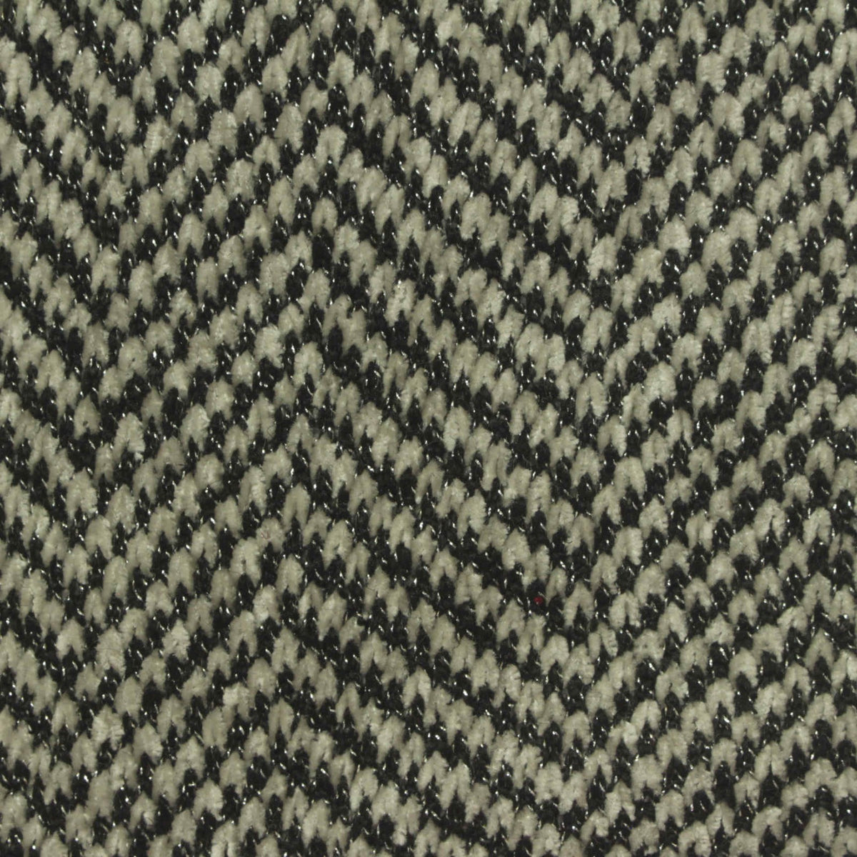 Black Herringbone Chenille, Poly-Metallic