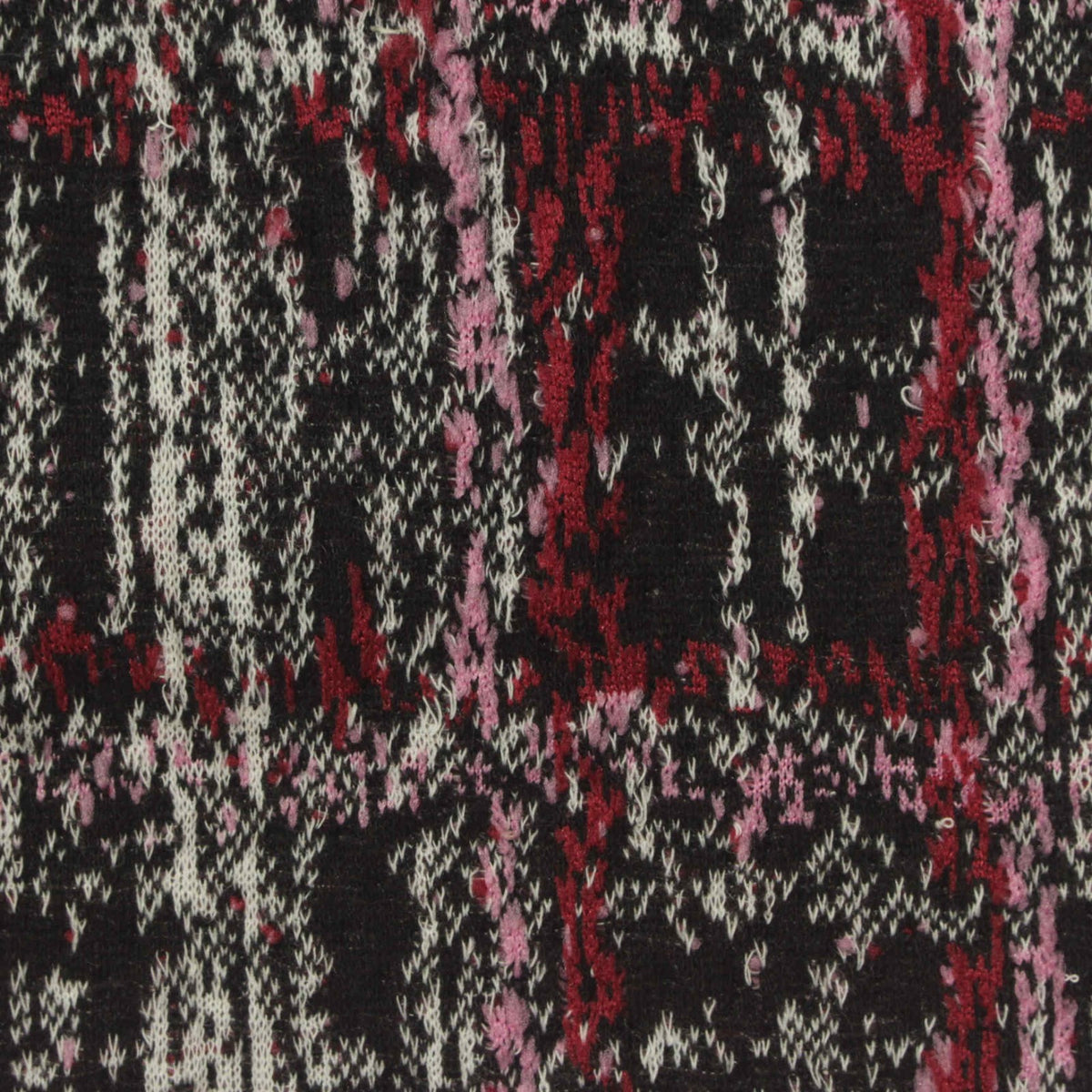 Black Abstract Interlock Knit, Polyester