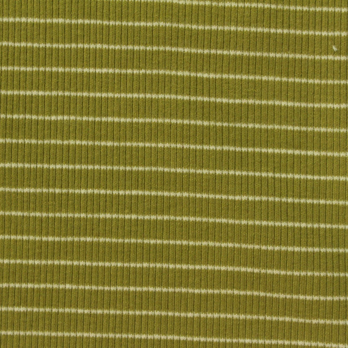 Olive Horizontal-Stripe Rib Knit, Cotton