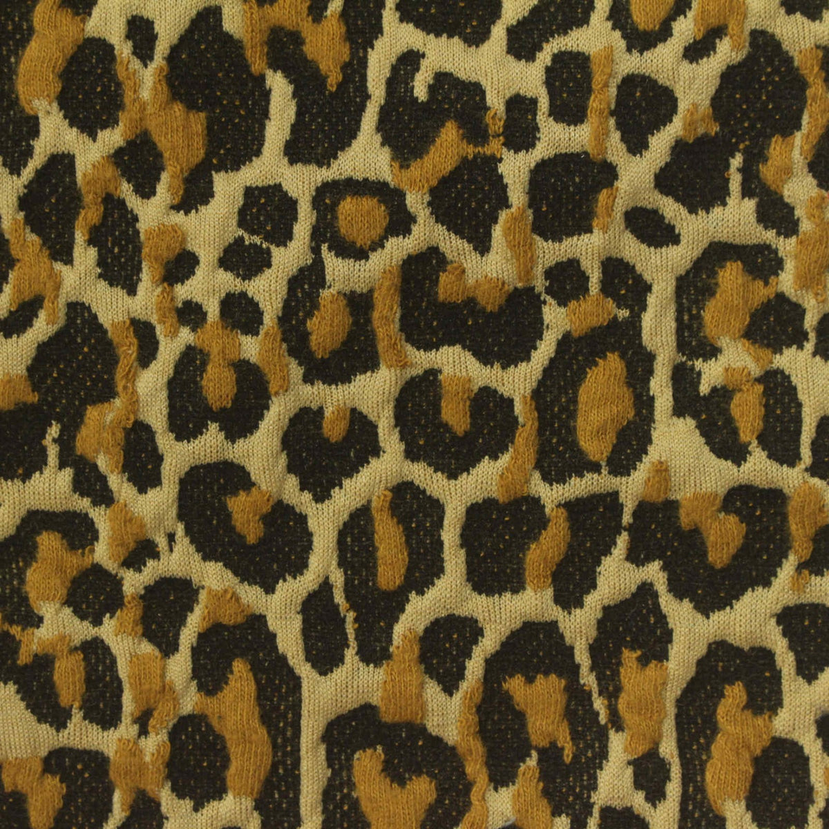 Beige Leopard Interlock Knit, Poly-Cotton