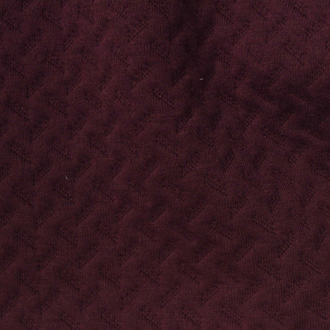 Dark Burgundy Geometric-Chevron Jacquard, Poly-Cotton