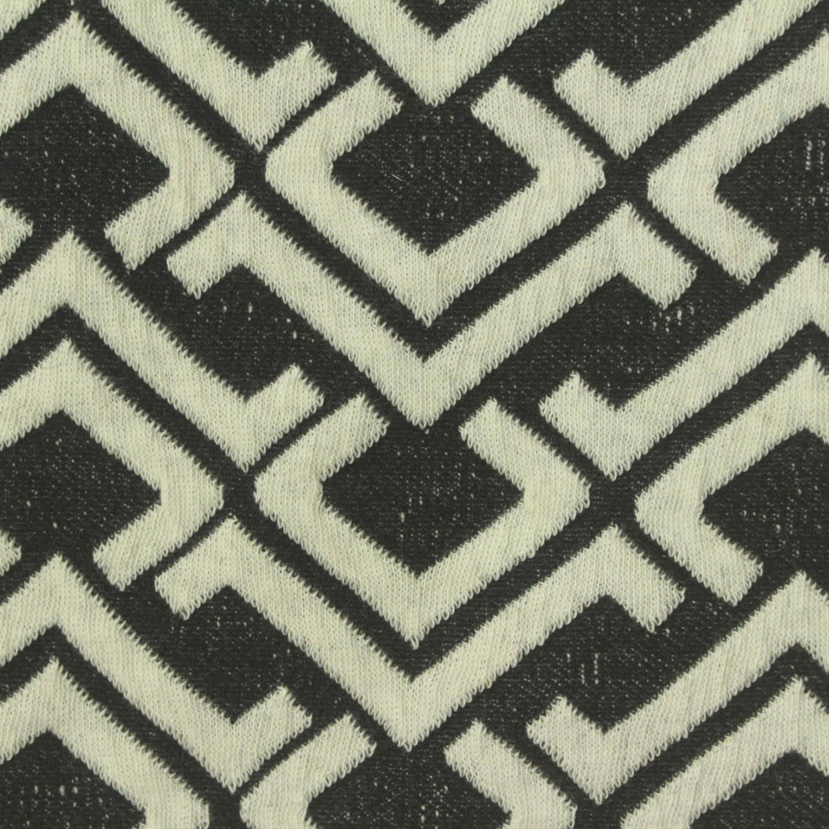 Off-White Geometric Jacquard, Poly-Viscose