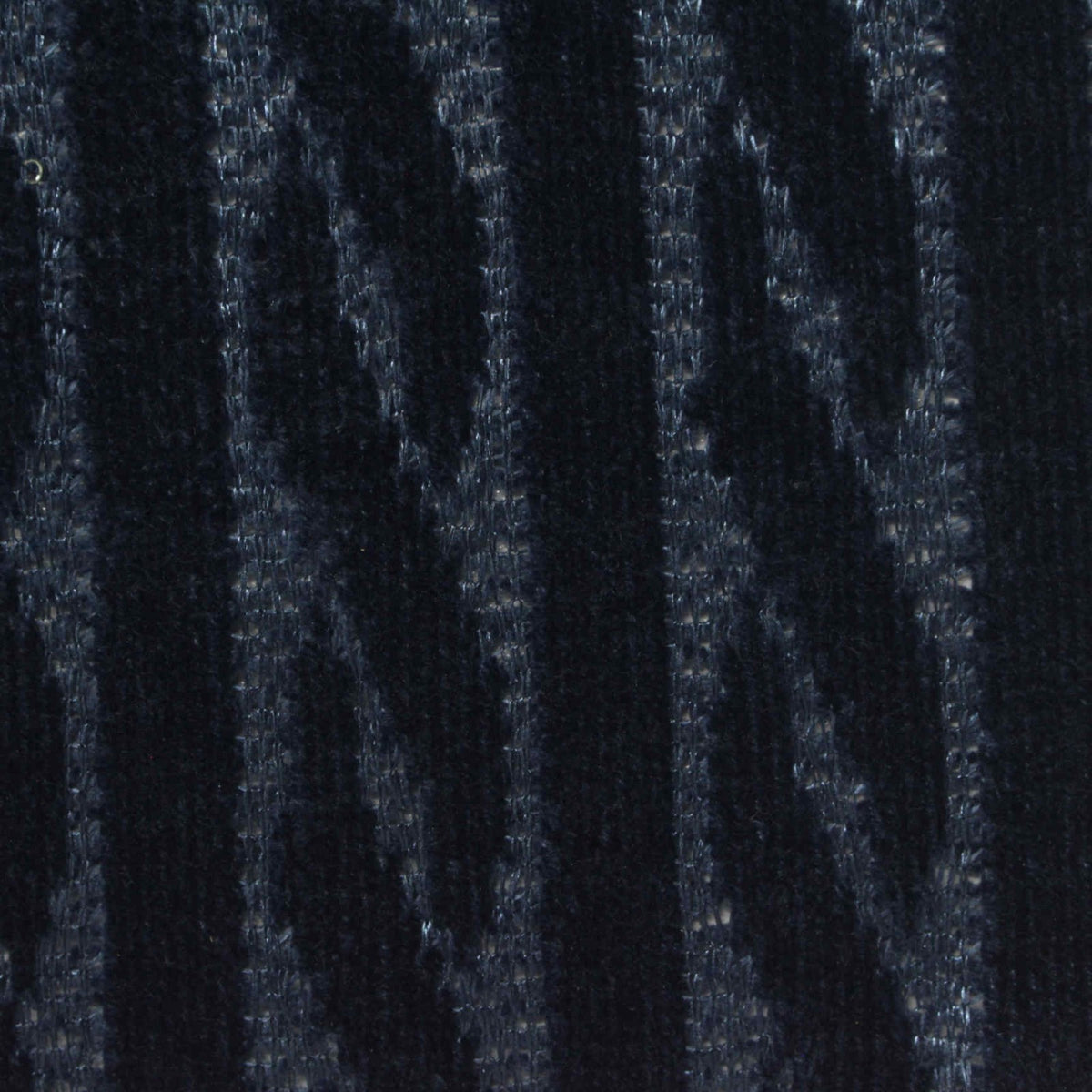 Dark Navy Textured-Stripe Chenille, Polyester