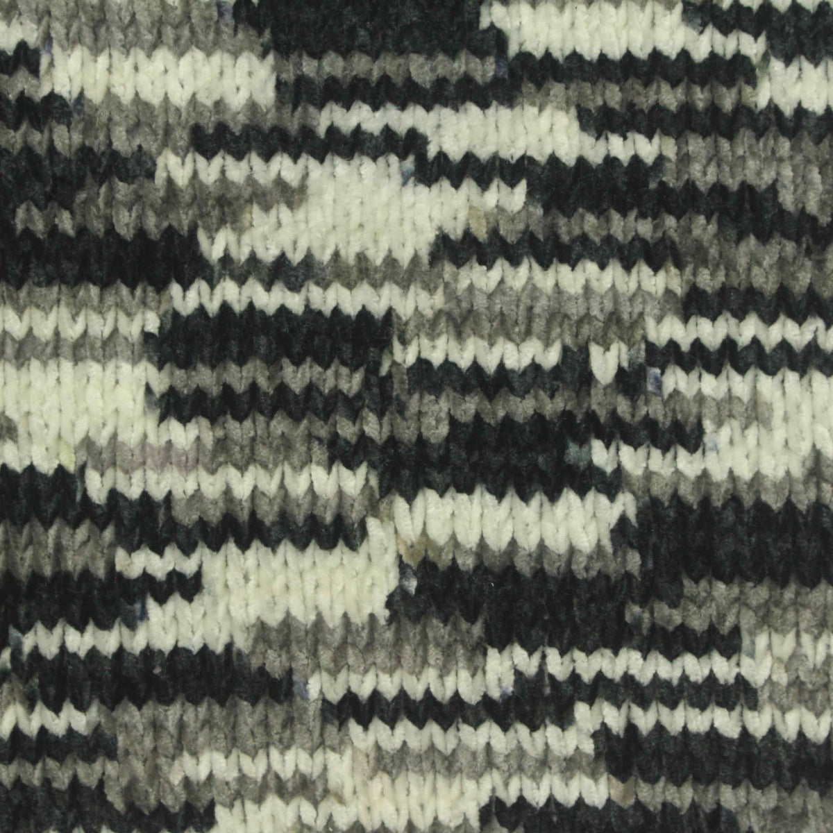 Black Abstract-Camo Chenille, Polyester