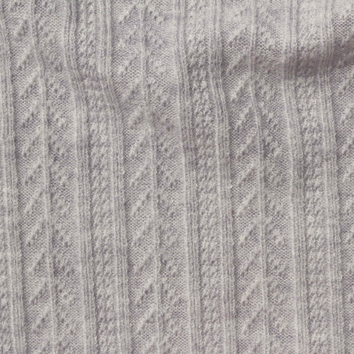Pale Grey Textured-Stripe Pointelle Knit, Viscose-Poly