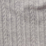 Pale Grey Textured-Stripe Pointelle Knit, Viscose-Poly