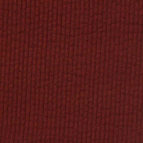 Deep Red Ribbed Knit Corduroy, Polyester