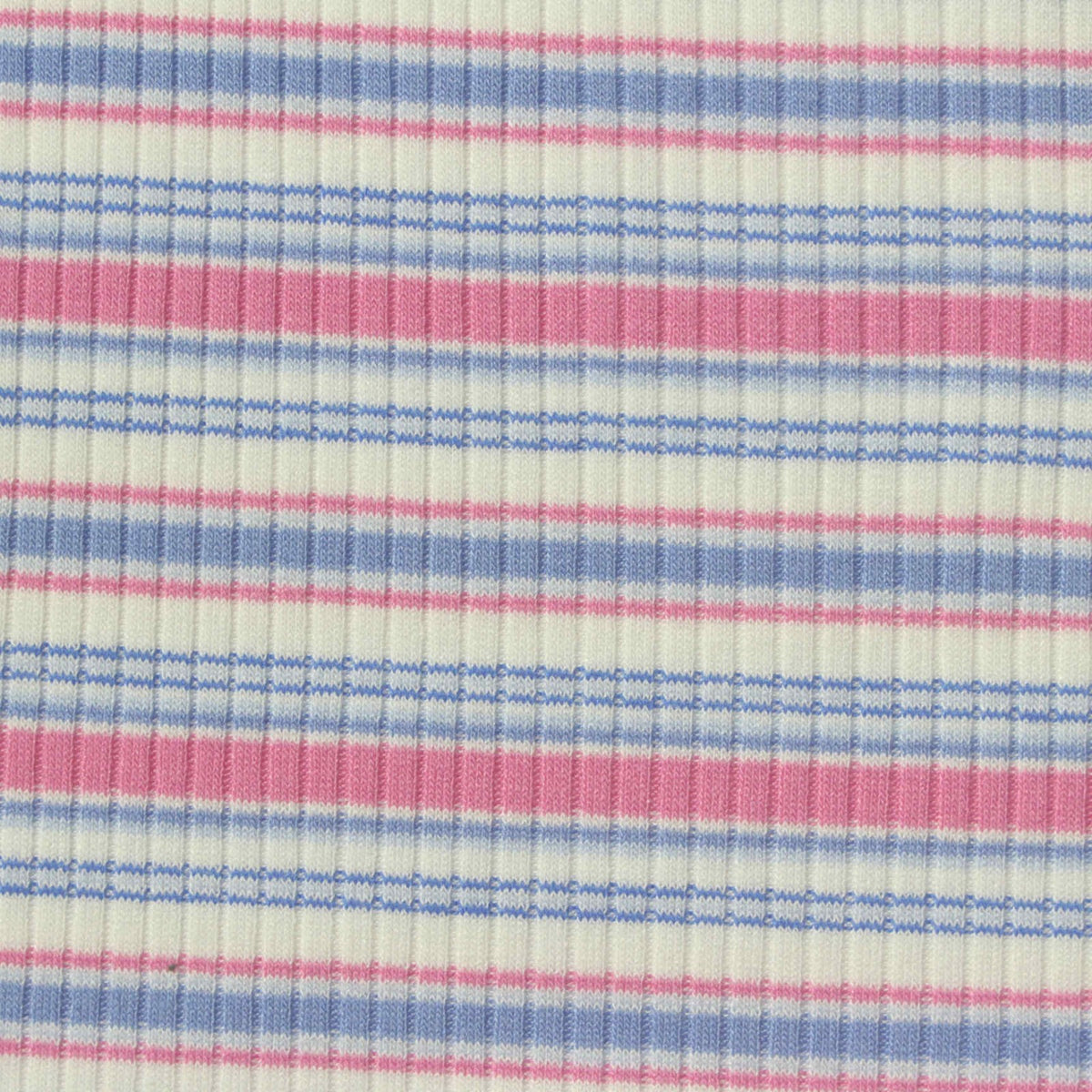 Pink Stripes Rib Knit, Viscose