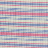 Pink Stripes Rib Knit, Viscose