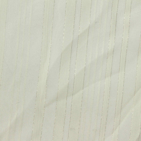 White Vertical-Stripe Chiffon, Polyester