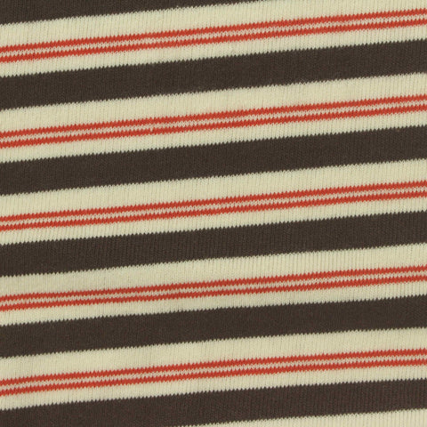 Striped Cotton Polyester Stretch French Terry Fabric, 300 gsm, 180 cm — Multi