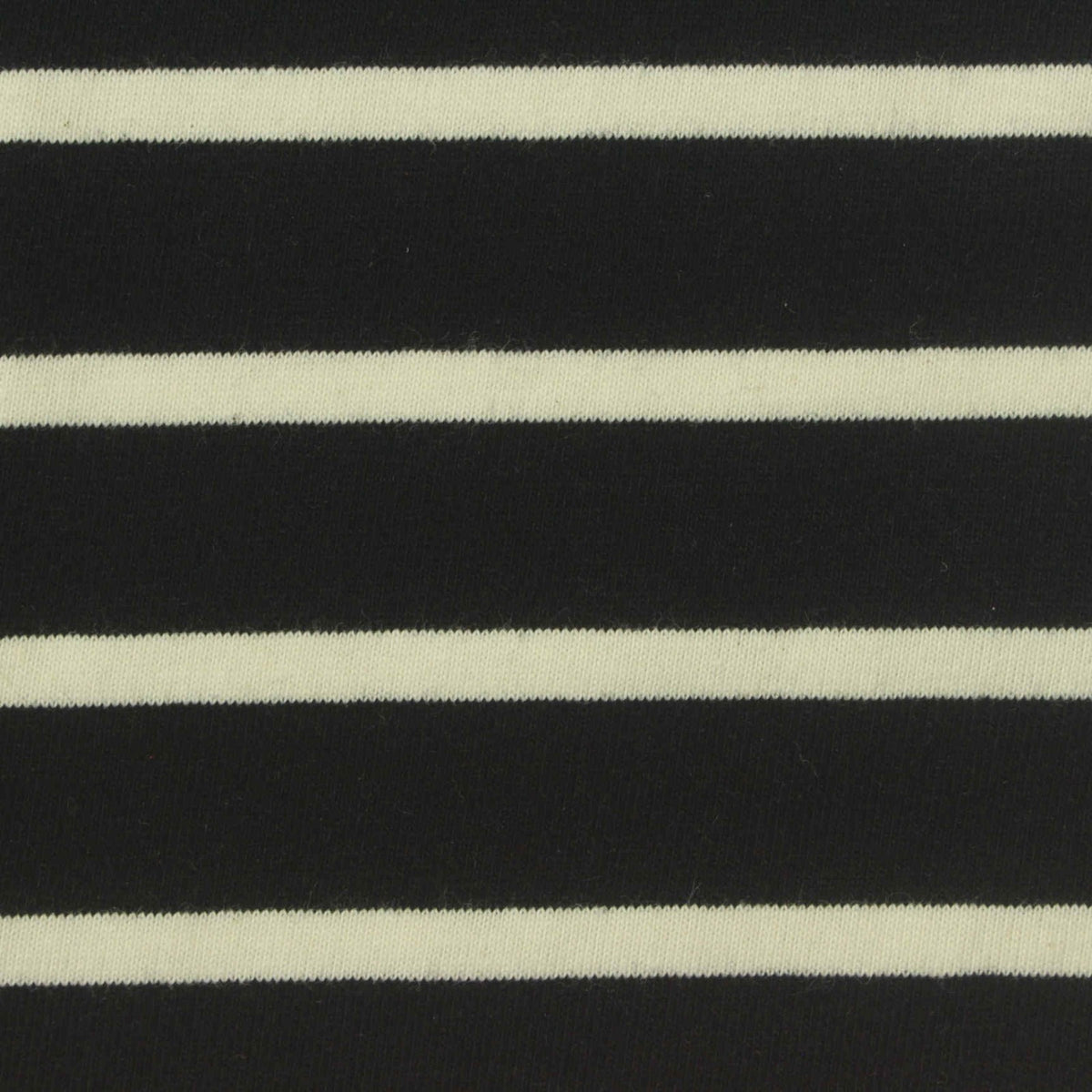 White Horizontal-Stripe Jersey Knit, Poly-Cotton