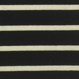 White Horizontal-Stripe Jersey Knit, Poly-Cotton