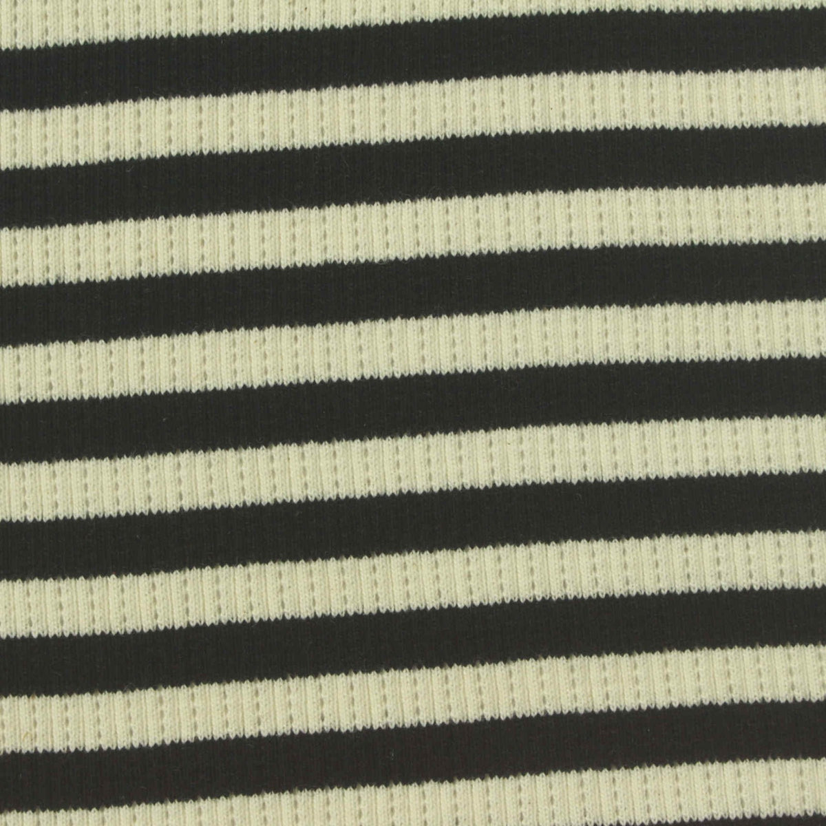 Black Stripes Rib Knit, Cotton