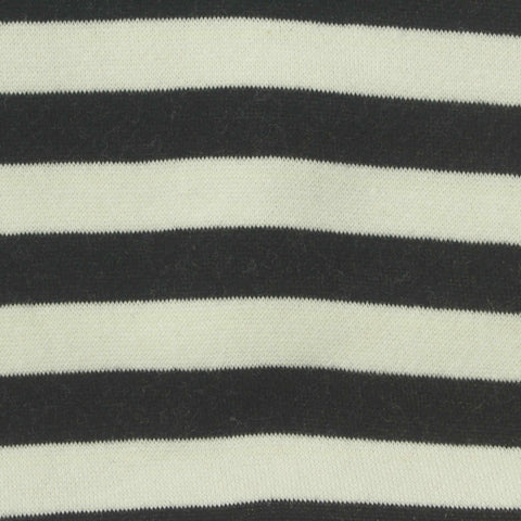 Black Stripes French Terry, Cotton-Poly