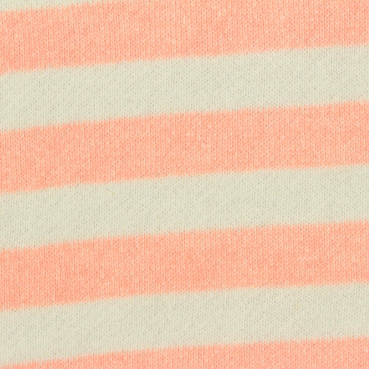 Peach Horizontal-Stripe French Terry, Cotton-Poly