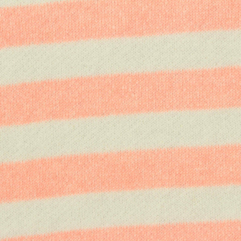 Peach Horizontal-Stripe French Terry, Cotton-Poly