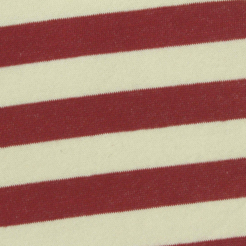 Red Horizontal-Stripe French Terry, Cotton-Poly