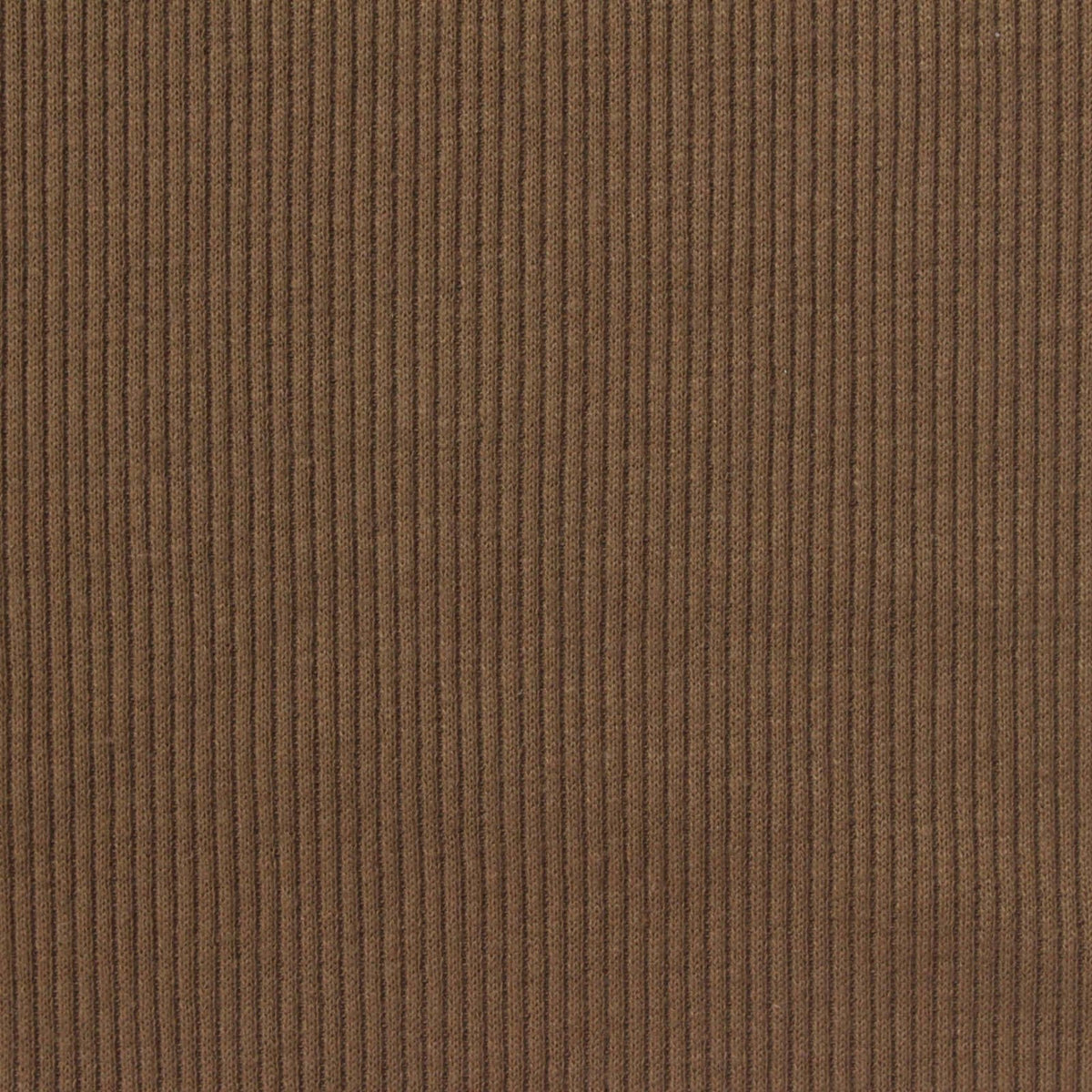 Brown Ribbed Rib Knit, Poly-Cotton