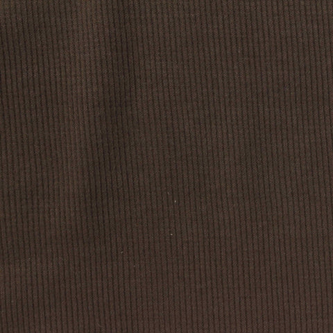 Polyester Cotton Stretch Rib Knit Fabric, 277 gsm, 135 cm — Brown