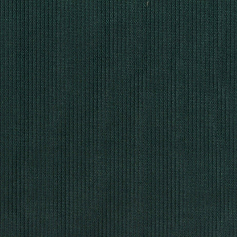 Polyester Cotton Stretch Rib Knit Fabric, 296 gsm, 135 cm — Green