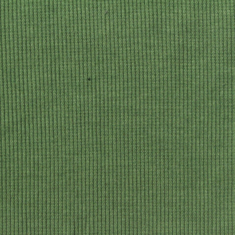 Polyester Cotton Stretch Rib Knit Fabric, 320 gsm, 135 cm — Green
