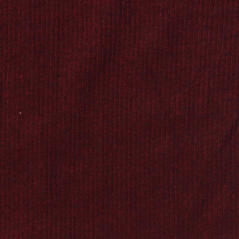 Cotton Polyester Stretch Rib Knit Fabric, 250 gsm, 135 cm — Red