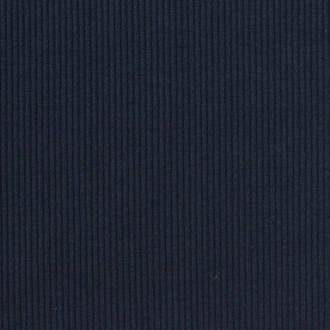 Polyester Cotton Stretch Rib Knit Fabric, 297 gsm, 135 cm — Navy