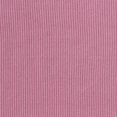 Dusty Pink Ribbed Rib Knit, Poly-Cotton