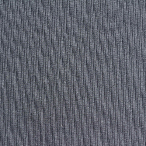 Cotton Polyester Stretch Rib Knit Fabric, 248 gsm, 135 cm — Grey