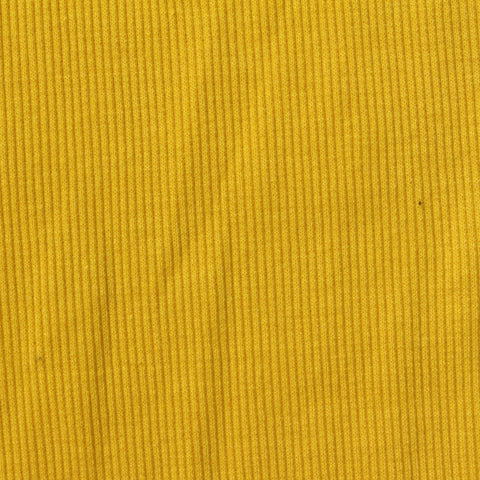 Yellow Ribbed Rib Knit, Poly-Cotton