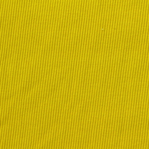 Polyester Cotton Stretch Rib Knit Fabric, 432 gsm, 135 cm — Yellow