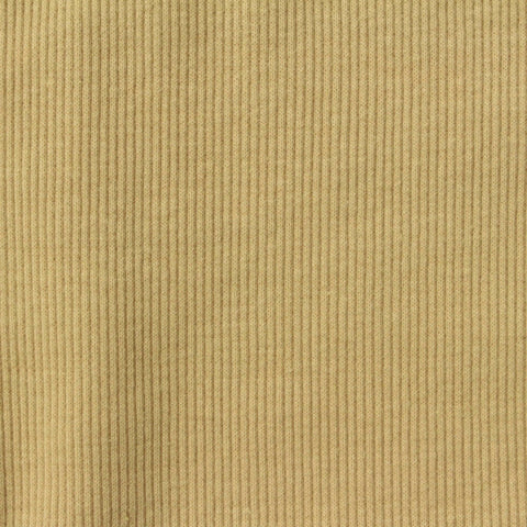Beige Ribbed Rib Knit, Cotton-Poly