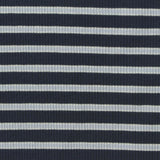 Dark Navy Horizontal-Stripe Rib Knit, Viscose