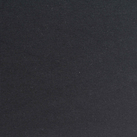 Brushed Cotton Stretch French Terry Fabric, 330 gsm, 135 cm — Black