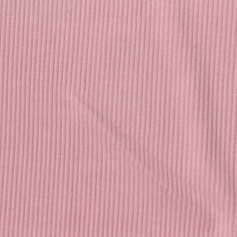 Dusty Pink Ribbed Rib Knit, Viscose