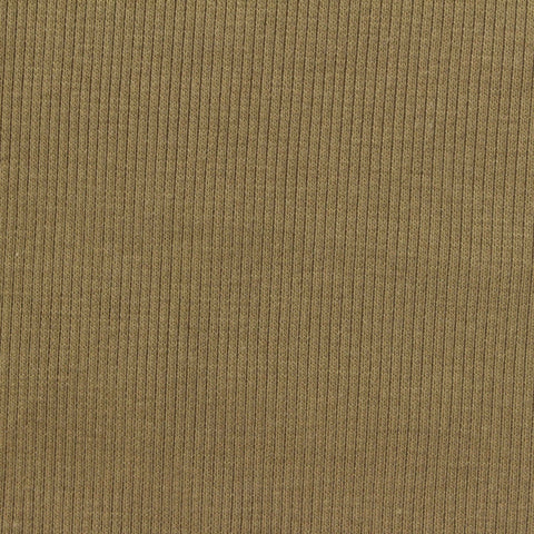 Khaki Ribbed Rib Knit, Poly-Viscose