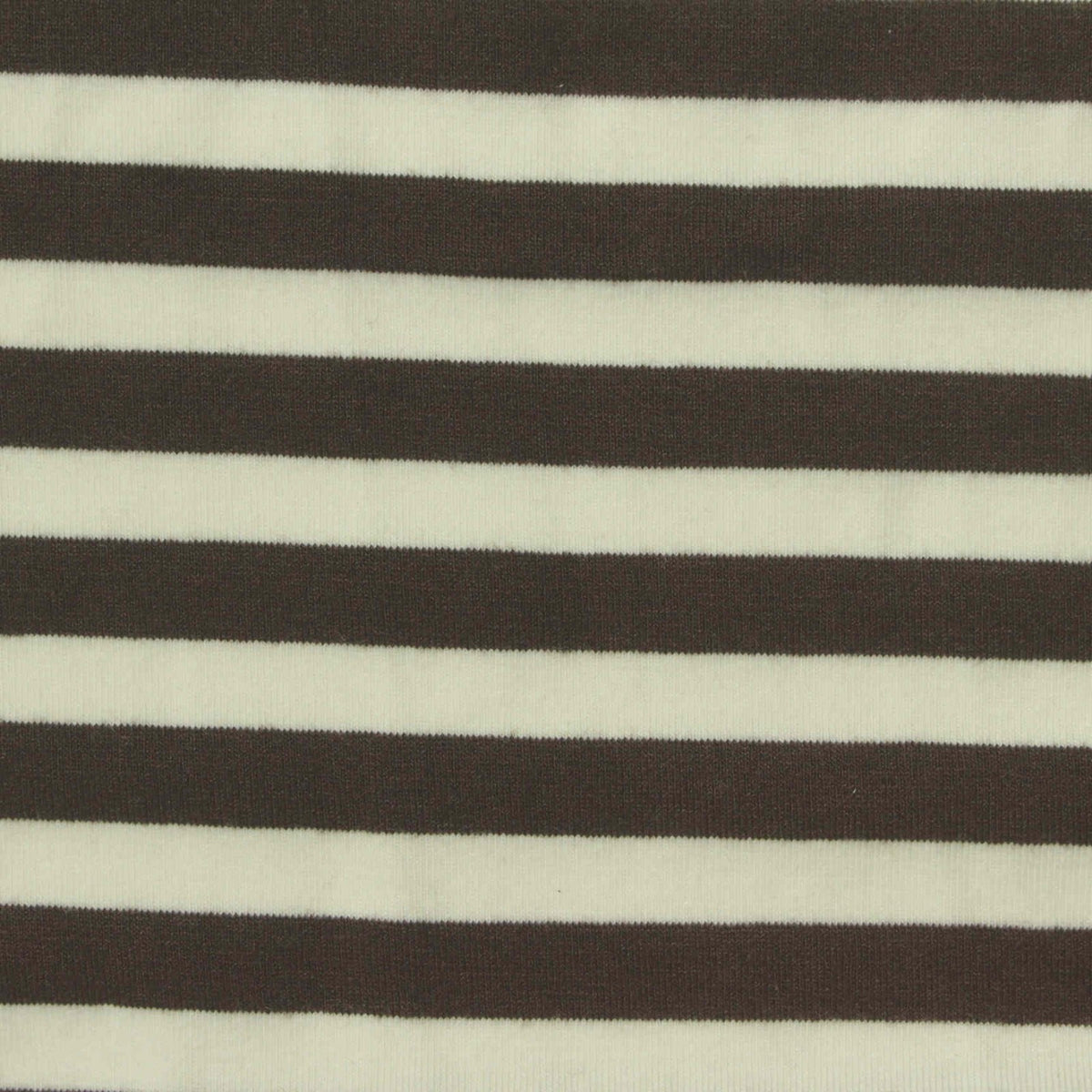 Dark Brown Horizontal-Stripe Knit, Viscose-Poly